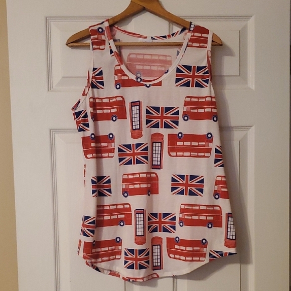 Lularoe Tank Top Women's Size 3XL Union Jack Red and Blue Women's Tank Top - Picture 1 of 5